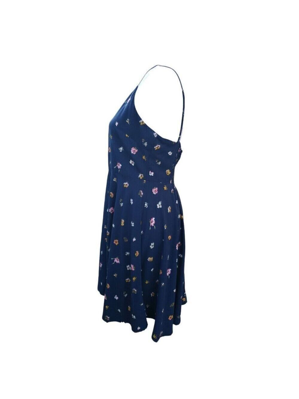 GAP Womens Sleeveless Navy Floral V Neck Knee Length Dress Medium - Picture 3 of 8